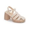 Giày Sandal Nữ Đế PU Siêu Nhẹ Cao 7cm Hanatabi Quai Xương Cá Bít Mũi Hậu C (35-39) Mã HNSDG7F847