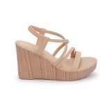 giày sandal nữ đế xuồng PU siêu nhẹ cao 9cm Hanatabi quai chéo hậu thun (35-39) mã HNSDX9F836