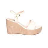 Giày Sandal Nữ Đế Xuồng PU Siêu Nhẹ Cao 9cm Hanatabi Quai 2 Xếp Hậu C (35-39) Mã HNSDX9F1083