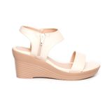 giày sandal nữ đế xuồng PU siêu nhẹ cao 7cm Hanatabi quai ngang khóa kéo (35-39) mã HNSDX7F1026
