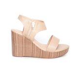 giày sandal nữ đế xuồng PU siêu nhẹ cao 9cm Hanatabi quai ngang khóa kéo (35-39) mã HNSDX9F1028