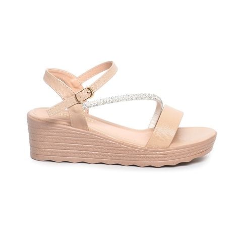 Giày Sandal Nữ Đế PU Siêu Nhẹ Cao 5cm Hanatabi Quai Ngang Hậu C (35-40) Mã HNSD5F1171