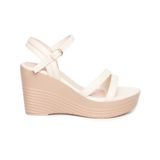 Giày Sandal Nữ Đế Xuồng PU Siêu Nhẹ Cao 9cm Hanatabi Quai Chéo Hậu C (35-39) Mã HNSDX9F1155