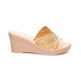 Dép nữ đế xuồng PU siêu nhẹ cao 7cm Hanatabi quai lưới (35-39) mã HNDE7F1121