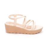 giày sandal nữ đế xuồng PU siêu nhẹ cao 5cm Hanatabi quai chéo hậu thun (35-40) mã HNSD5F940