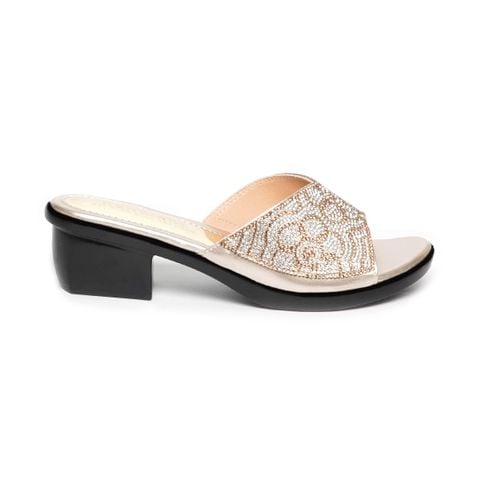 dép nữ đế PU đen siêu nhẹ cao 5cm Hanatabi quai ngang đính đá bigsize (35-42) mã HNDE5F1107