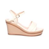 Giày sandal nữ đế xuồng PU siêu nhẹ cao 8cm Hanatabi quai 1 xếp hậu c (35-39) mã HNSDX8F1118