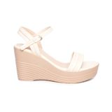 Giày Sandal Nữ Đế Xuồng PU Siêu Nhẹ Cao 9cm Hanatabi Quai Ngang Hậu C (35-39) Mã HNSDX9F1154