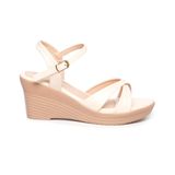 giày sandal nữ đế xuồng PU siêu nhẹ cao 7cm Hanatabi quai chéo hậu c (35-39) mã HNSDX7F999