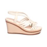 Giày sandal nữ đế xuồng PU siêu nhẹ cao 8cm Hanatabi quai đan hậu thun (35-39) mã HNSDX8F1127