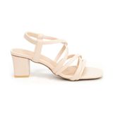 giày sandal nữ cao gót 5cm Hanatabi quai chéo mũi vuông hậu thun đế TA bigsize (35-41) mã HNSDT5F857