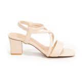 giày sandal nữ cao gót 5cm Hanatabi quai ngang mũi vuông hậu thun đế TA bigsize (35-41) mã HNSDT5F855