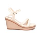 Giày sandal nữ đế xuồng PU siêu nhẹ cao 8cm Hanatabi quai chéo hậu c (35-39) mã HNSDX8F1129