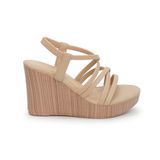 Sandal nữ Hanatabi dây chéo đế pu vân gỗ siêu nhẹ cao 9cm mã HNSDX9F834 (Size 35 ->39)