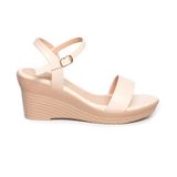 giày sandal nữ đế xuồng PU siêu nhẹ cao 7cm Hanatabi quai ngang hậu c (35-39) mã HNSDX7F1052