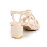 giày sandal nữ cao gót 5cm Hanatabi quai chéo mũi vuông hậu thun đế TA bigsize (35-41) mã HNSDT5F857