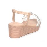 Giày Sandal Nữ Đế PU Siêu Nhẹ Cao 5cm Hanatabi Quai Ngang Hậu Thun (35-40) Mã HNSD5F1172