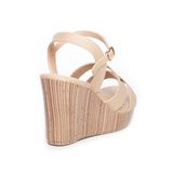 giày sandal nữ đế xuồng PU siêu nhẹ cao 9cm Hanatabi quai chéo hậu c (35-39) mã HNSDX9F988