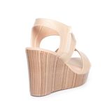 giày sandal nữ đế xuồng PU siêu nhẹ cao 9cm Hanatabi quai ngang khóa kéo (35-39) mã HNSDX9F1028