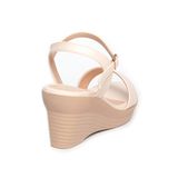 giày sandal nữ đế xuồng PU siêu nhẹ cao 7cm Hanatabi quai ngang hậu c (35-39) mã HNSDX7F1052