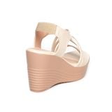giày sandal nữ đế xuồng PU siêu nhẹ cao 9cm Hanatabi quai đan hậu thun (35-39) mã HNSDX8F1069