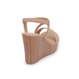 giày sandal nữ đế PU siêu nhẹ cao 9cm Hanatabi quai chéo hậu thun (35-39) mã HNSDX9F837