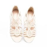 Giày sandal nữ cao gót 7cm Hanatabi quai đan khóa kéo đế TA cao cấp bigsize (35-41) mã HNSDG7F1142