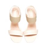 giày sandal nữ gót cao 7cm Hanatabi quai ngang mũi vuông hậu thun đế TA bigsize (35-41) mã HNSD7F1153