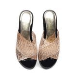 dép nữ đế PU đen siêu nhẹ cao 5cm Hanatabi quai lưới bigsize (35-41) mã HNDE5F1101