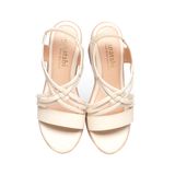 giày sandal nữ đế xuồng PU siêu nhẹ cao 9cm Hanatabi quai đan hậu thun (35-39) mã HNSDX8F1069