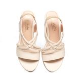 giày sandal nữ đế xuồng PU siêu nhẹ cao 9cm Hanatabi quai đan hậu thun (35-39) mã HNSDX9F1070