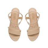 giày sandal nữ đế xuồng PU siêu nhẹ cao 9cm Hanatabi quai chéo hậu thun (35-39) mã HNSDX9F835