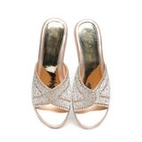 dép nữ đế PU kem siêu nhẹ cao 5cm Hanatabi quai ngang đính đá bigsize (35-42) mã HNDE5F1111