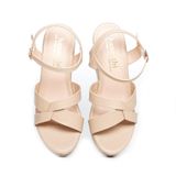 Sandal Nữ Hanatabi Quai Chéo Đế Pu Vân Gỗ Siêu Nhẹ Cao 9cm Hậu C Mã HNSDX9F988 (Size 35 -> 39)