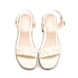 giày sandal nữ đế Pu siêu nhẹ cao 7cm Hanatabi quai bèo nhún hậu c (35-39) mã HNSDG7F989