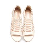 giày sandal nữ đế xuồng PU siêu nhẹ cao 7cm Hanatabi quai xương cá khóa kéo (35-39) mã HNSDG7F1152