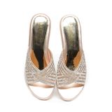 dép nữ đế PU kem siêu nhẹ cao 5cm Hanatabi quai ngang đính đá bigsize (35-42) mã HNDE5F1106