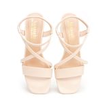 giày sandal nữ cao gót 5cm Hanatabi quai ngang mũi vuông hậu thun đế TA bigsize (35-41) mã HNSDT5F855