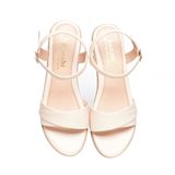 Giày sandal nữ đế PU kem siêu nhẹ cao 5cm Hanatabi quai ngang 2 xếp hậu c bigsize (35-42) mã HNSDG5F1140