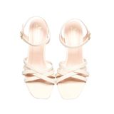 Giày sandal nữ cao gót 7cm Hanatabi quai đan mũi vuông hậu c đế TA bigsize (35-41) mã HNSDG7F1132