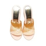 Dép nữ đế xuồng PU siêu nhẹ cao 9cm Hanatabi quai lưới (35-39) mã HNDE9F1158
