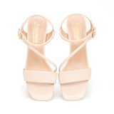 giày sandal nữ cao gót 3cm Hanatabi quai ngang mũi vuông hậu c đế TA bigsize (35-41) mã HNSDG3F895