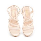 giày sandal nữ đế xuồng PU siêu nhẹ cao 5cm Hanatabi quai chéo hậu thun (35-40) mã HNSD5F946