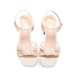 giày sandal nữ cao gót 5cm Hanatabi quai thắt mũi vuông hậu c đế TA bigsize (35-41) mã HNSDG5F1064
