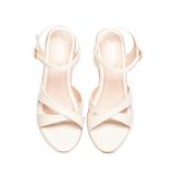giày sandal nữ đế xuồng PU siêu nhẹ cao 7cm Hanatabi quai chéo hậu c (35-39) mã HNSDX7F999