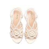 giày sandal nữ đế xuồng PU siêu nhẹ cao 9cm Hanatabi quai đan hậu thun (35-39) mã HNSDX9F1113