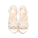 Giày sandal nữ đế xuồng pu siêu nhẹ cao 5cm Hanatabi quai đan hậu thun (35-40) mã HNSDX7F1122