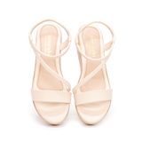 giày sandal nữ đế xuồng pu siêu nhẹ cao 5cm Hanatabi quai chéo hậu thun (35-40) mã HNSD5F938