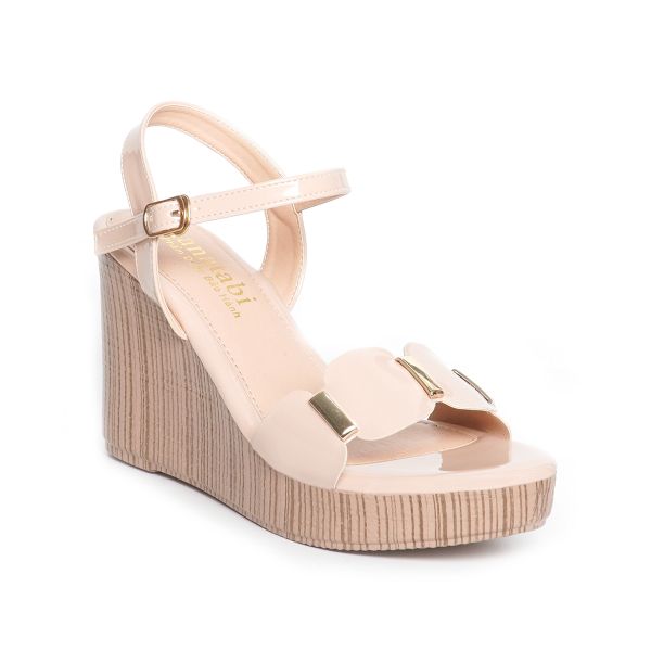 giày sandal nữ đế xuồng PU siêu nhẹ cao 9cm Hanatabi quai ngang hậu c (35-39) mã HNSDX9F1014