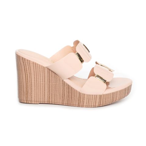 Dép nữ đế xuồng PU siêu nhẹ cao 9cm Hanatabi quai nhị (35-39) mã HNDE9F1016